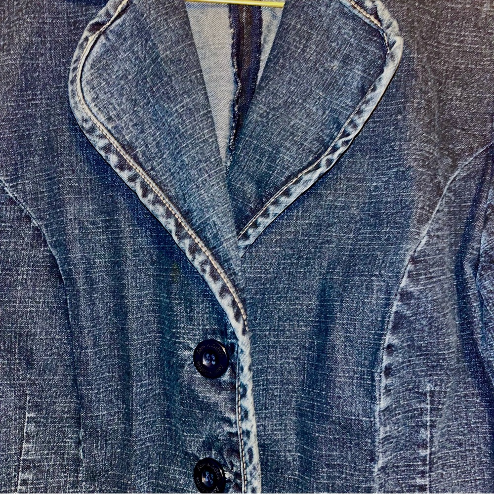 Live A Little Women's Size Small Vintage Dark Wash Blue Denim Jacket - Picture 3 of 11